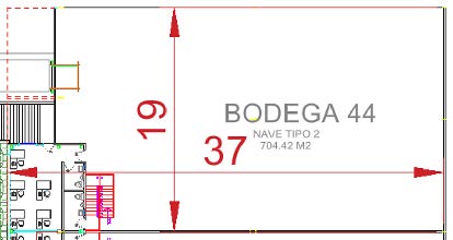 Medidas bodega (37 × 19 m)