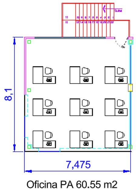 Oficina planta alta (60.55 m²)